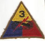 WWII 3rd Armored Patch Wool Edge