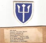 WWII 97th Infantry Division Patch & Label