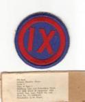 WWII 9th Corps Patch & Label