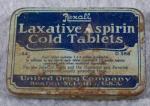 Laxative Aspirin Cold Tablets Tin