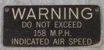 WWII USAF B-24 Liberator Warning Data Plate
