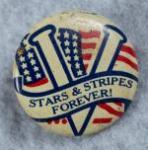 Stars and Stripes Forever Victory Pin Button