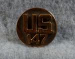 WWII US 147th Collar Disc Screw Back