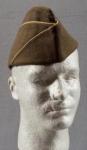 WWII OD Wool Quartermaster Garrison Cap 