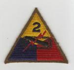 WWII 2nd Armored Patch Felt Edge