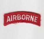 Airborne Tab White on Red Patch