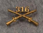 WWII 316th Infantry Regiment Collar Insignia Pin