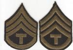 WWII Tech T/3 Staff Sergeant Patch Pair