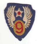 WWII Patch 9th AAF Theater Made