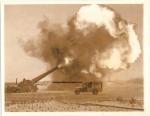 WWII Press Photo Coastal Artillery Gun Firing