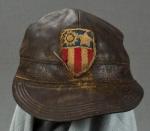 WWII AAF CBI Leather Crew Cap Hat 