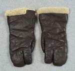 WWII USN Navy Brown Leather Gunners Gloves