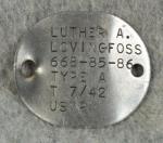 WWII USNR Navy Dog Tag Luther A. Lovingfoss