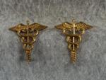 WWII Medical Officer Collar Insignia Pair Meyer