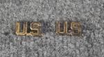 WWII Army Officer US Collar Pin Pair