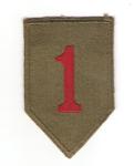 WWII 1st Infantry Division Patch White Back
