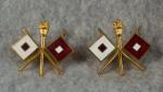 WWII Signal Officer Collar Insignia Pair