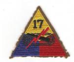 WWII 17th Armored Division Patch Felt Edge