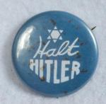 WWII era Jewish Halt Hitler Pinback Button