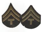 WWII Tech T/5 Corporal Rank Patches