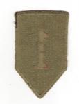 WWII 1st Infantry Division Patch Green Back