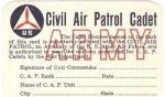 WWII CAP Civil Air Patrol Army AAF ID Card