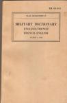 WWII French English Dictionary TM 3-253