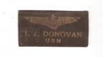 WWII Navy USN Leather Pilot Name Tag