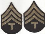 WWII T/4 Tech Sergeant Rank Patches
