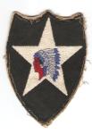 WWII 2nd Infantry Division Patch White Back