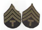 WWII Tech T/4 Sergeant Rank Patches Felt