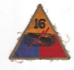 WWII 16th Armored Division Patch