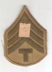 WWII Khaki Tech Sergeant T/3 Rank Green Back Pair