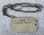 WWII Dog Tag & Chain  Army John Mahon