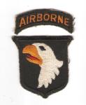 WWII era 101st Airborne Patch with Tab