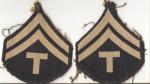 WWII Tech T/5 Corporal Rank Patches Bevo