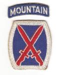 WWII era 10th Mountain Division Patch