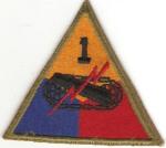 WWII 1st Armored Division Patch Green Back