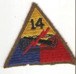 WWII 14th Armored Division Patch Felt