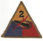 WWII 2nd Armored Green Back Patch