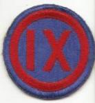 WWII 9th Corps Green Back Patch